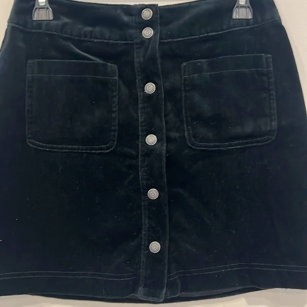 Gap Black Velvet Mine Skirt Size 8 - Picture 2 of 4